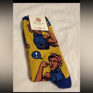 NWT Women’s Socks - Rosie the Riveter - Yellow and Blue